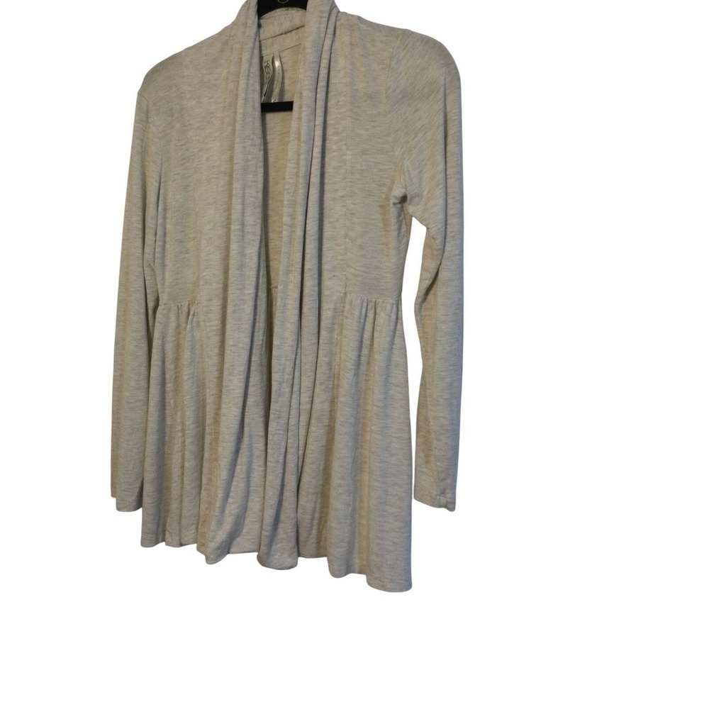 Kische Drape Cardigan Lightweight Open Front‎ Comfy Knit Heather Gray S